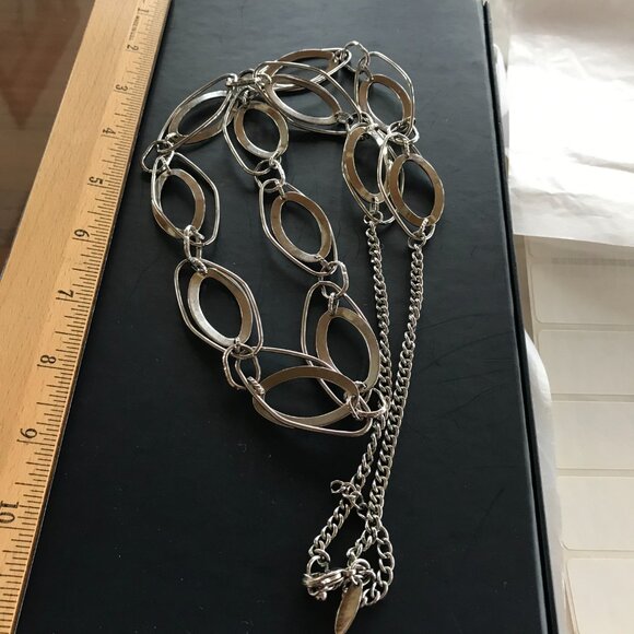 NY Collection 36" Concentric Ovals Necklace w/Lobster Claw Clasp - Picture 6 of 9